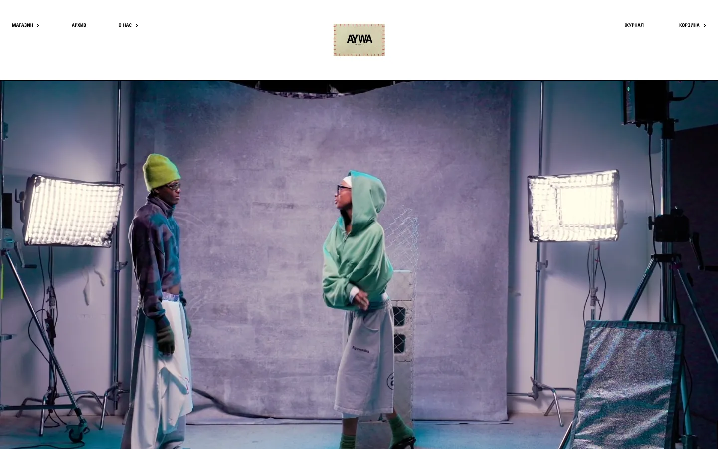 The online store's desktop homepage, opening on the campaign film